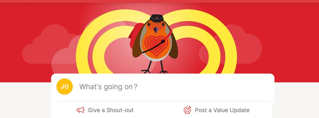 Robin app feed – Give a Shout-out and Post a Value Update