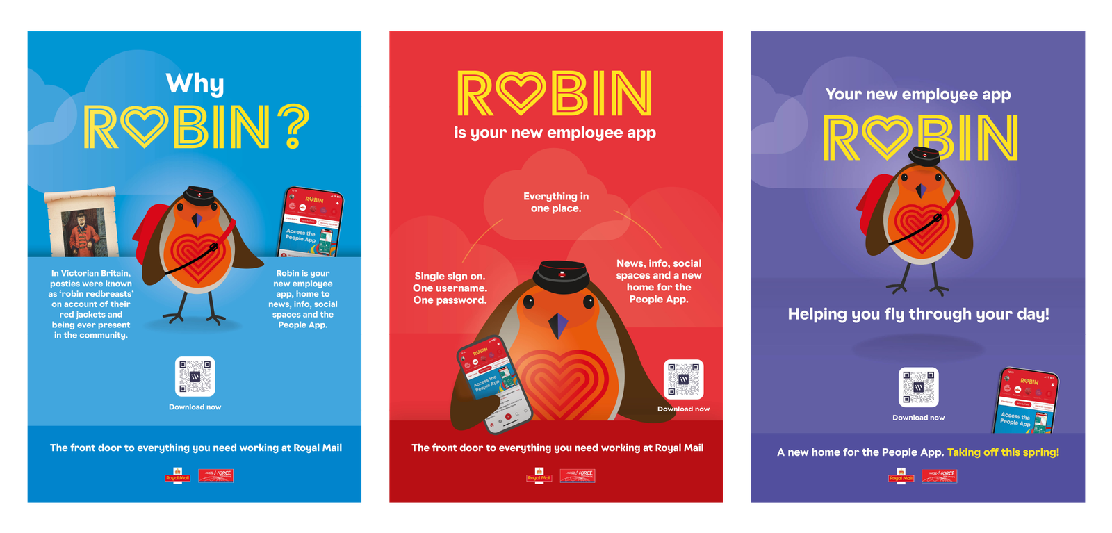 Robin launch posters – introducing the new employee app